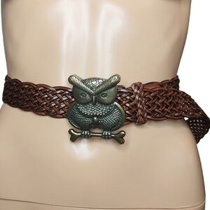 Delia's brown woven Owl Belt.  Size medium.